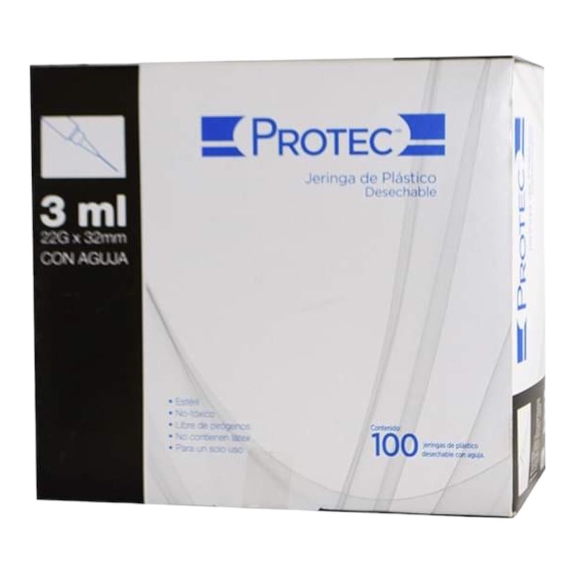 JERINGA PROTEC 3ML 22 G X 32MM C/100